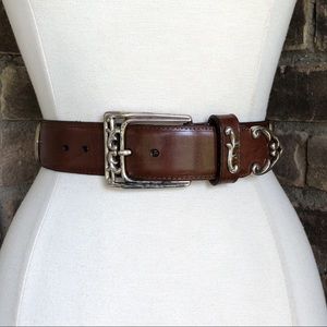 Vintage Brighton Western Belt S Brown Leather